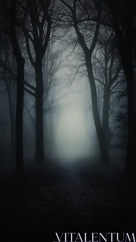 Misty forest path welcomes curious eyes toward soft light