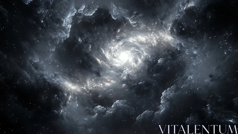 Starstorm vortex carves a bright spiral doorway through night