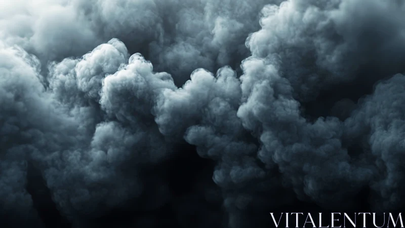 Brooding storm clouds curl and billow in dramatic motion