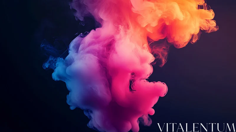 Multicolored ink cloud diffusion on dark gradient background.