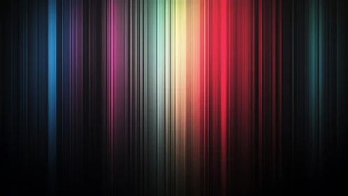 Vertical multicolor light bands on dark gradient background.