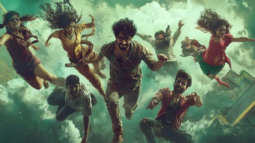 Skyfalling misfits plunge through clouds in anarchic freefall.