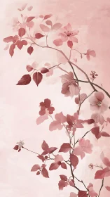 Delicate Pink Botanical Branch Study.