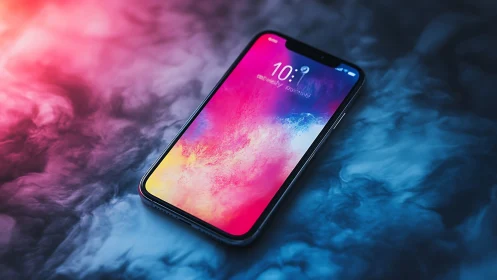 Neon Portal Phantom: Smartphone Conjures Technicolor Dreams.