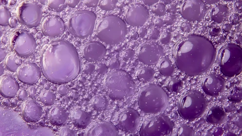Purple spherical bubbles in dense clustered macro field.