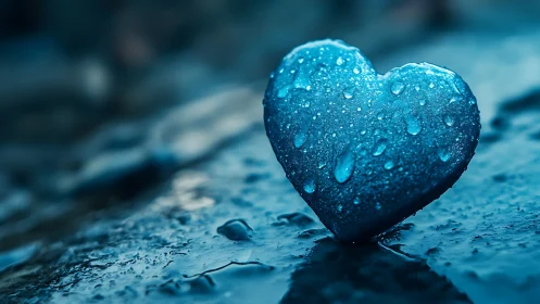 Crystalline Heart Weeps in Twilight's Embrace