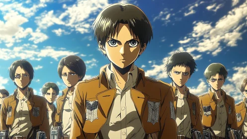 Parametric formation of anime cadets under dynamic skyfield.