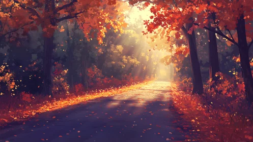 Volumetric Light Scattering Through Autumn Forest Canopy With Dynamic Particle Effects