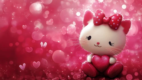Kitty's Love: A Whimsical Hello Kitty Valentine.