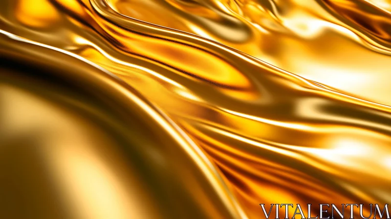 Metallic gold surface with smooth reflective wave forms.
