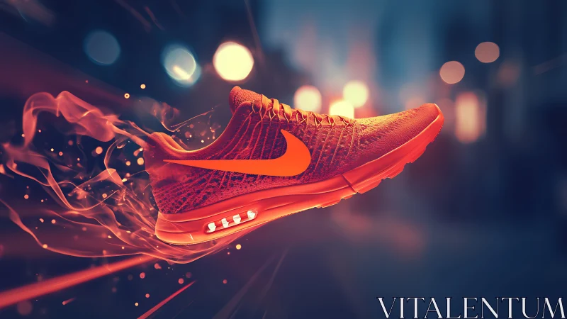 Neon city runner in motion, glowing with streetlight energy.