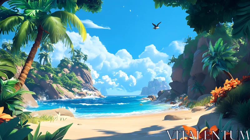 Hidden Paradise Beach with Tropical Island Escape