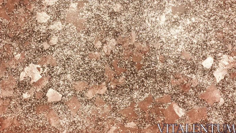 Copper-toned granular surface shows dense glitter distribution