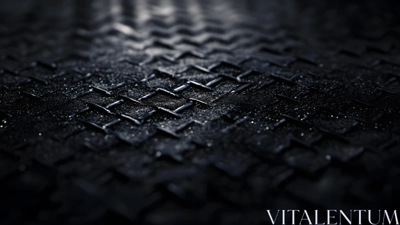 Dark Metallic Textured Surface with Geometric Pattern, Moody Lighting.