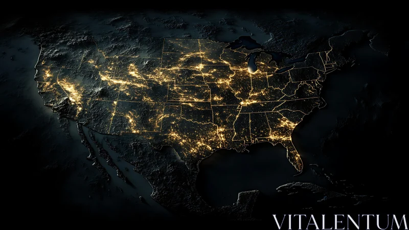Nightbound United States glows like a wired constellation map