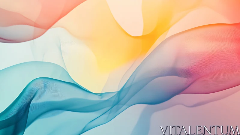 Soft translucent color waves drift across a bright sky