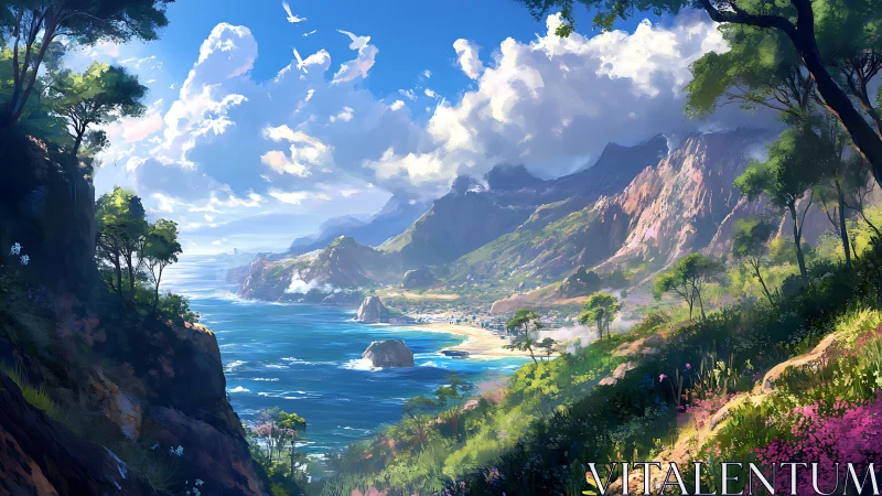 Coastal Mountain Paradise with Turquoise Waters