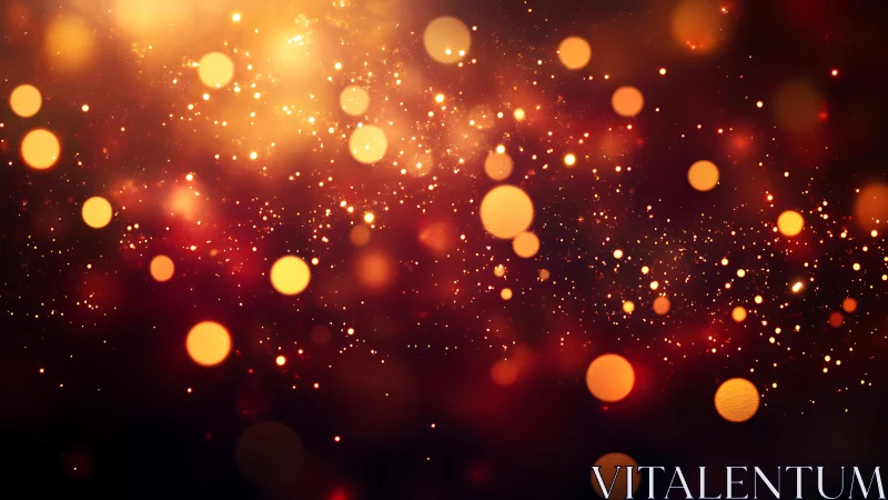 Golden bokeh sparks drifting through a warm night glow.