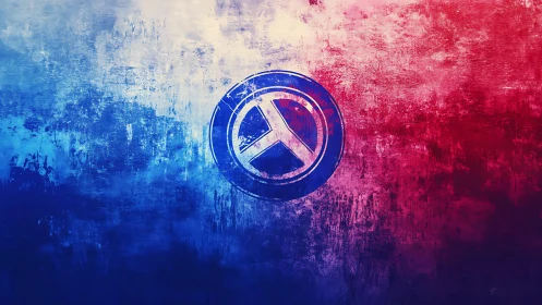 Grunge Tricolor Background with Circular Symbol in Center.