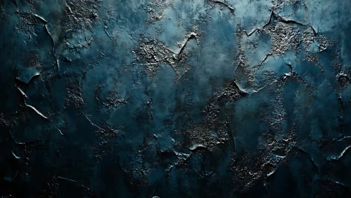 Metallic teal textured wall with rough sculpted relief surface.