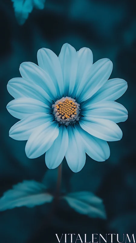Serene Blue Daisy with Golden Heart.