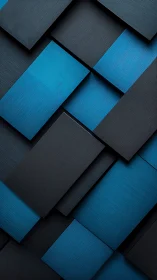 Layered blue and black rectangular panels form geometric grid