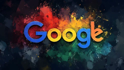 Multicolor logotype rendered in expressive digital paint strokes