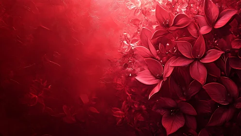 Cinnabar Petals: Dimensional Floral Composition in Monochromatic Red.