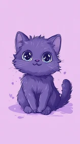 Lavender Whisker Wonder: Dreamy Feline with Starlit Eyes