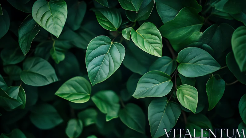 Lush green foliage fills the frame in calming natural detail.