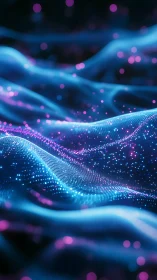 Neon quantum wavefield renders undulating particle networks