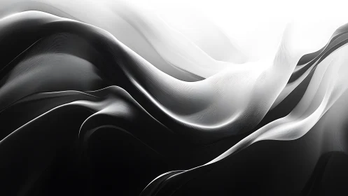 Monochrome fluid waveforms articulate sleek topographic motion