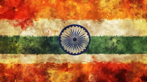 Blazing tricolor dream with radiant Ashoka Chakra at heart.