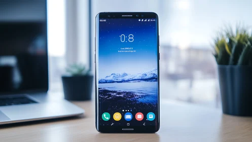 Midnight Mountain Lockscreen: Digital Portal to Arctic Serenity