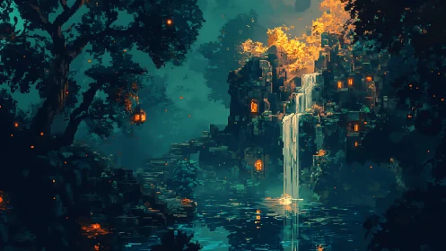 Neon Sanctuary: Where Nature Meets Techno Dreams.