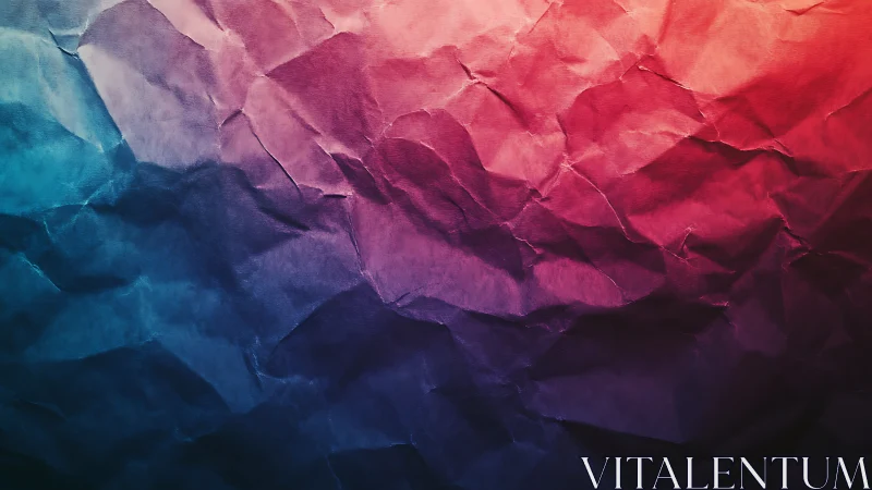 Tri-tone crumpled paper gradient with faceted surface texture.