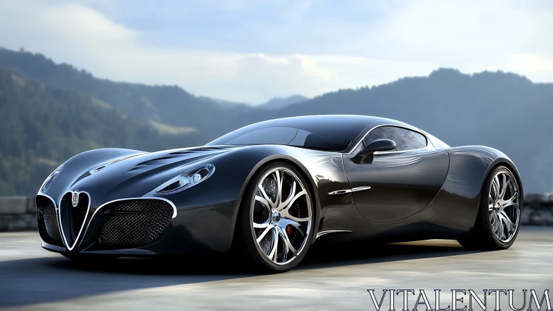 Photorealistic hypercar profile with fluid aerodynamic surfacing.