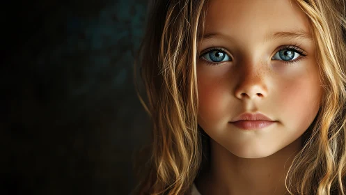 Frontal Child Portrait with Directional Toplight Illumination.