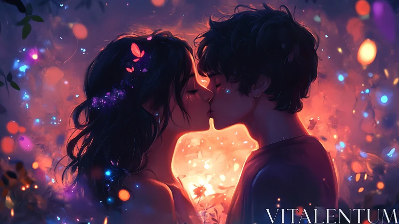 Hearts Ignite: Two Souls Dancing in Luminous Reverie.