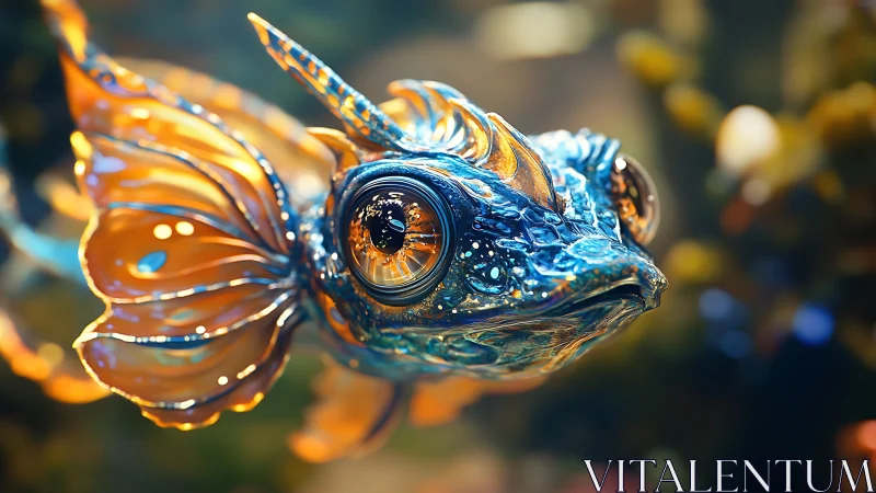 Iridescent alien reef fish with luminous glasslike fins.