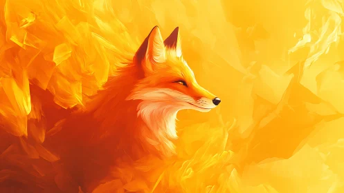 Sunlit fox drifting through a bright painted daydream.