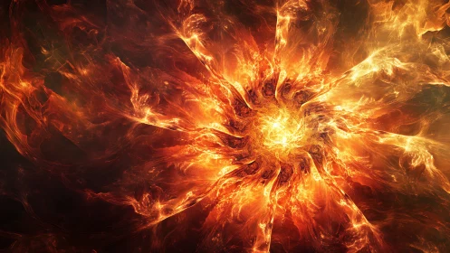 Solar bloom pirouettes into a molten cosmic whirlpool