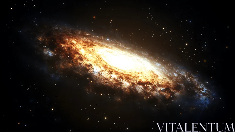 Blazing spiral galaxy glows amid dense star-filled void.