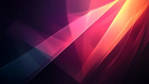 Vibrant abstract digital art with glowing pink and orange lines.