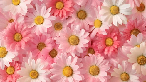 Pink Daisies Dense Floral Display Blooms.