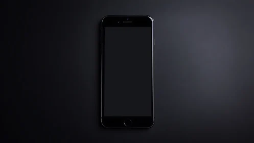 Smartphone with Blank Screen on Dark Background.