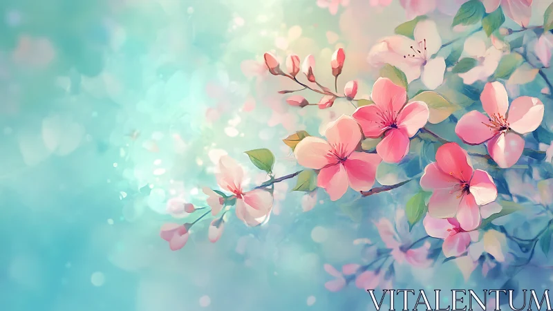 Soft Focus Cherry Blossom Composition with Ethereal Bokeh.