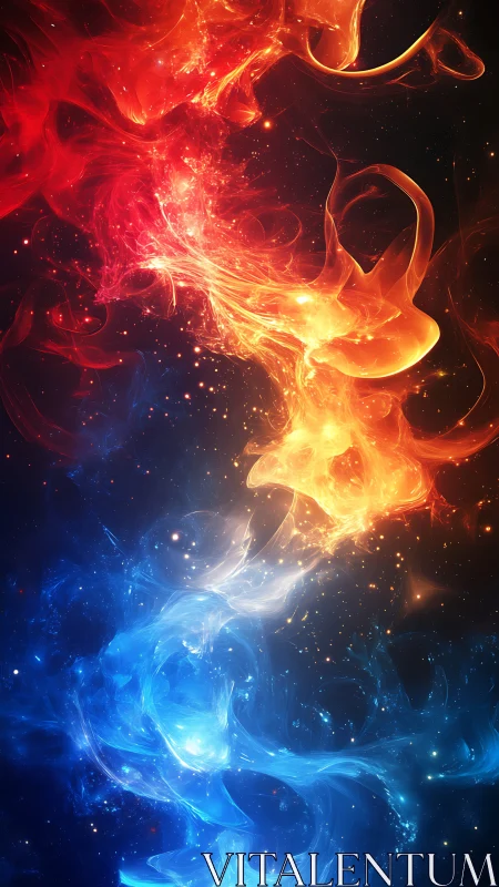 Digital Energy Matter Interaction Abstract Composition.