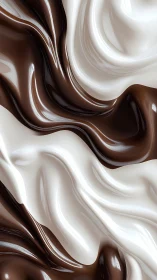 3D fluid chocolate and cream folds with high-gloss surface.