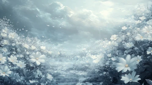 Celestial Garden Blooms Between Sky and Dream